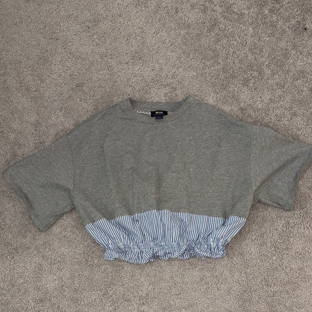 Anthropologie Maeve Gray Top